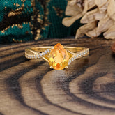 Timeless Vintage 4-Prong Pear-Cut Citrine Engagement Ring